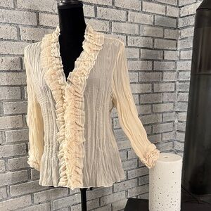 Jaipur Cream Ruffled Blouse